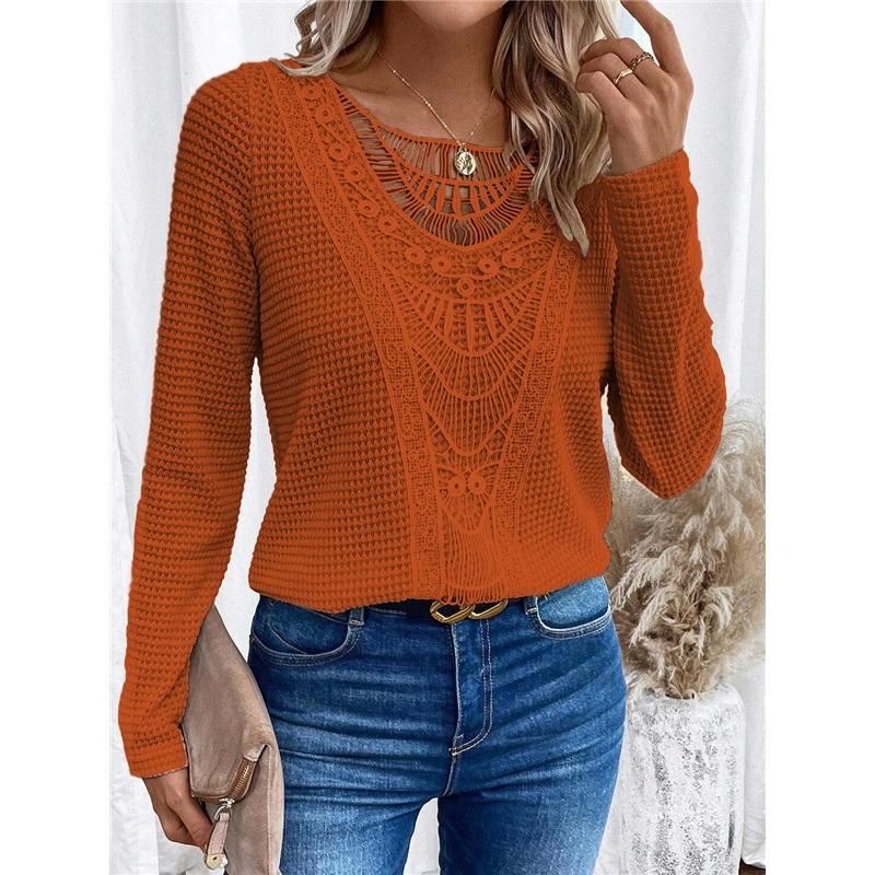 

Кружевная футболка с длинным рукавом XL оранжевый