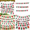 Festive Merry Christmas Bunting Hanging Banner Flag For Xmas Party Decoration