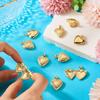 Beadthoven 10pcs Real 18K Gold Plated Heart Locket Pendants Engraved Heart with Bow Knot Flowers Photo Frame Charms Photo Holder Memory Locket