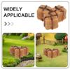 3pcs Mini Hay Bale Dollhouse Miniature Resin Haybale Easter Farm Decor Decorative Straw for Farmer Birthday Party Cake Topper