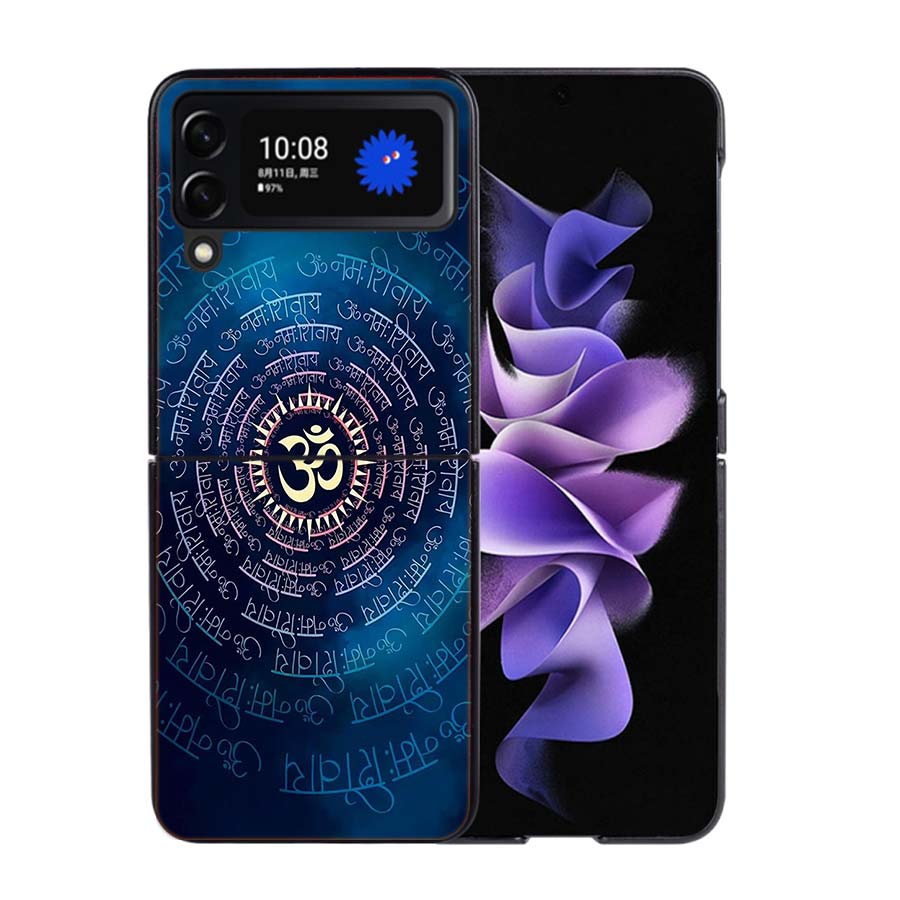 Om Symbol Meditation and Creativity Phone Case For Samsung Z Flip 7 6 5G Galaxy Z Flip4 Z Flip5 Z Flip3 Coque Black Hard PC Shel