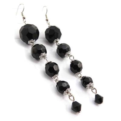 [J7835] - Black 'Mineralia' Designer Earrings