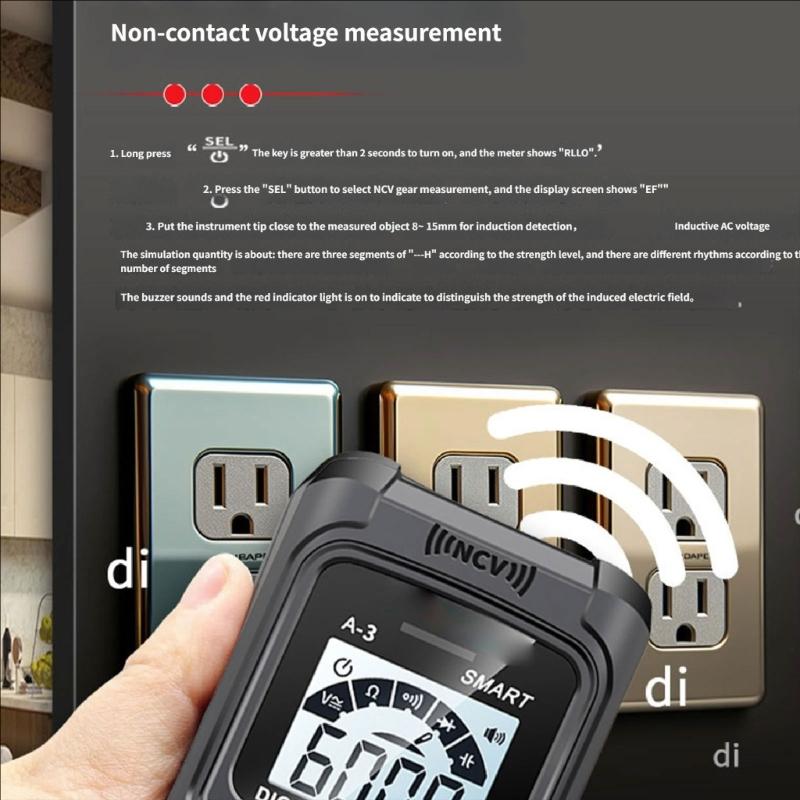 Fortschrittliches digitales Multimeter mit automatischem Moduswechsel Helles Display Datenspeicherfunktion für elektrische Beurteilung