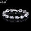 Girls' Jewelry, Water Drop-Shaped Platinum-Plated Aaa Zircon Jewelry Bracelet For Women