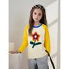 27Home Brand Girls' Long-Sleeved T-Shirt 2026 Spring New Style Children's Clothing with Stylish Floral Print Pure Cotton Bottoming Shirt