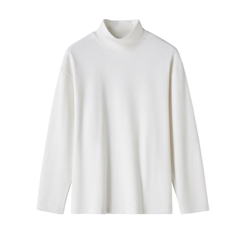 

Теплая внутренняя рубашка мужская осенне-зимняя простая однотонная свободная повседневная футболка с длинными рукавами мужской свитер M