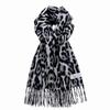Fleece Leopard Print Scarf Thick Scarves Retro Winter Shawl Wrap  Daily Commute