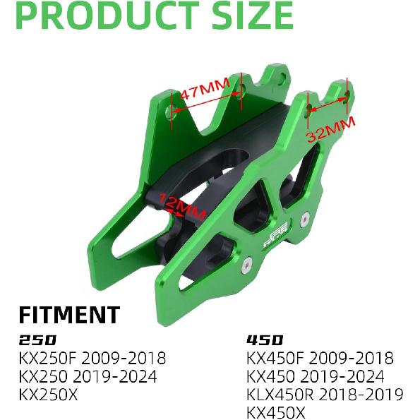

AnXin Motorcycle CNC Chain Guide Guard Protection for KX250F 2009-2018 KX250 2019-2024 KX450F 2009-2018 KX450 2019-2024 KLX450R 2018-2019 KX250X