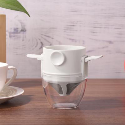 Filtro de café portátil dobrável, cafeteira de aço inoxidável, suporte para chá e café, reutilizável, sem papel, gotejador de café