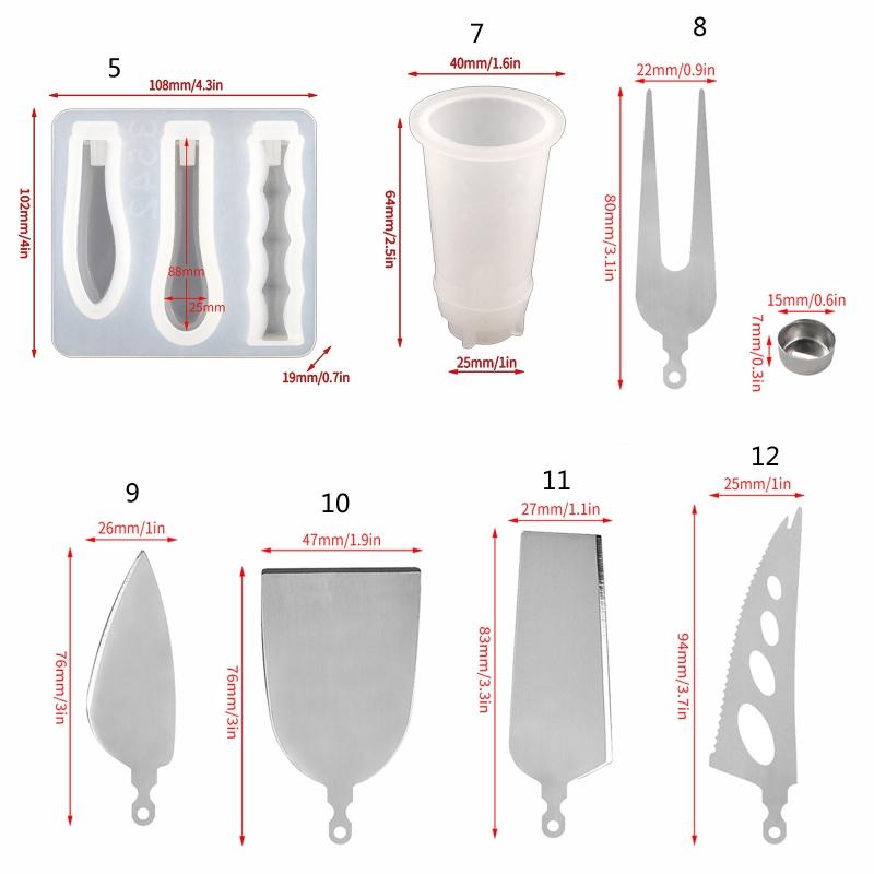 Creative Casting Mold Resin Paddle Mold Knife Fork Flat Shovel Silicone Molds for DIY Handcraft Beginners Home Decor