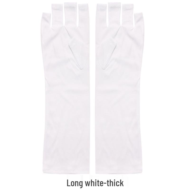Cross-Border Nail Art UV Protection Half-Finger Gloves - Blackening Prevention