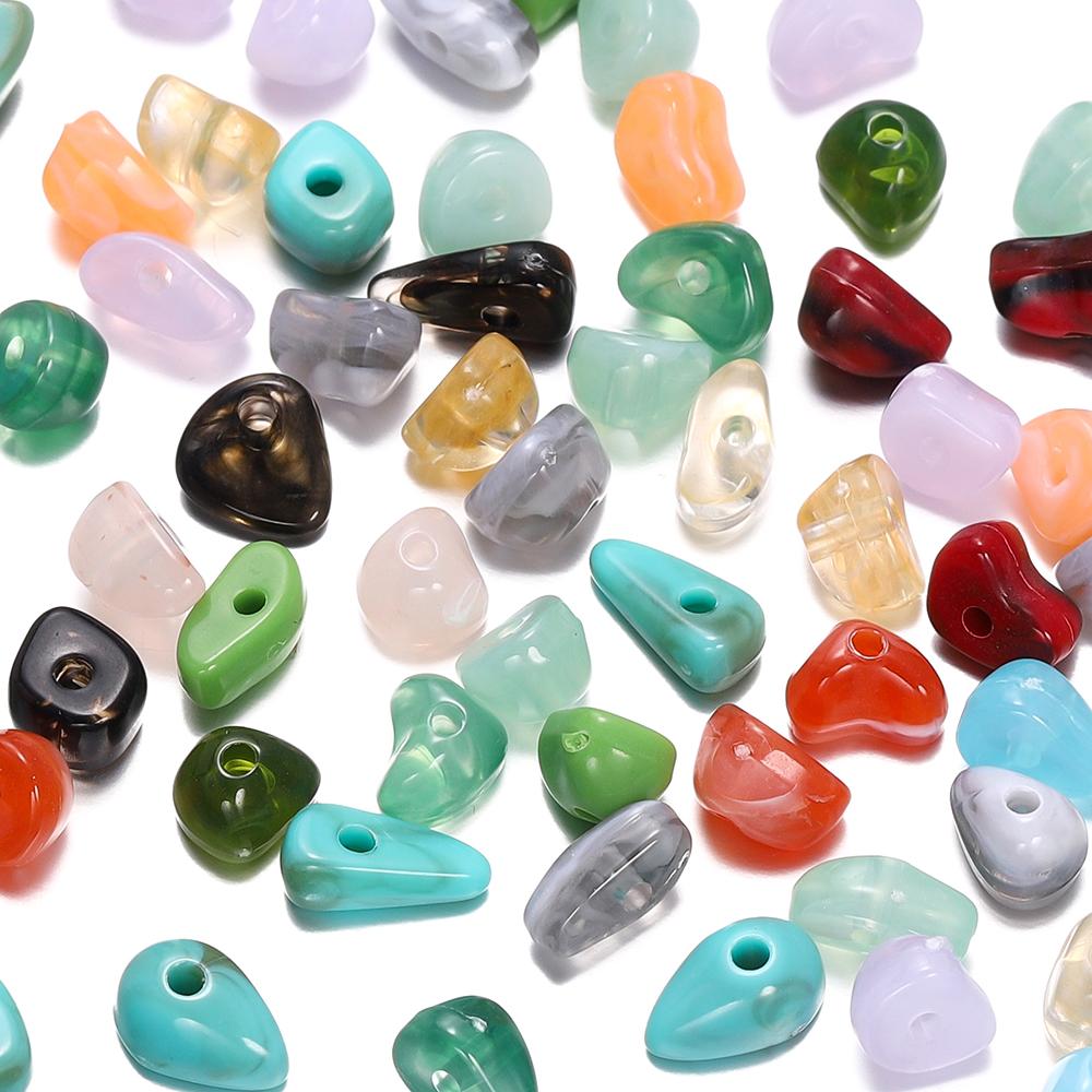 50/100 pezzi 5~8mm Pietra Naturale Imitazione Perline Acriliche Irregolari Perline Distanziatrici per la Realizzazione di Gioielli Charms Fai da Te Braccialetti Accessori