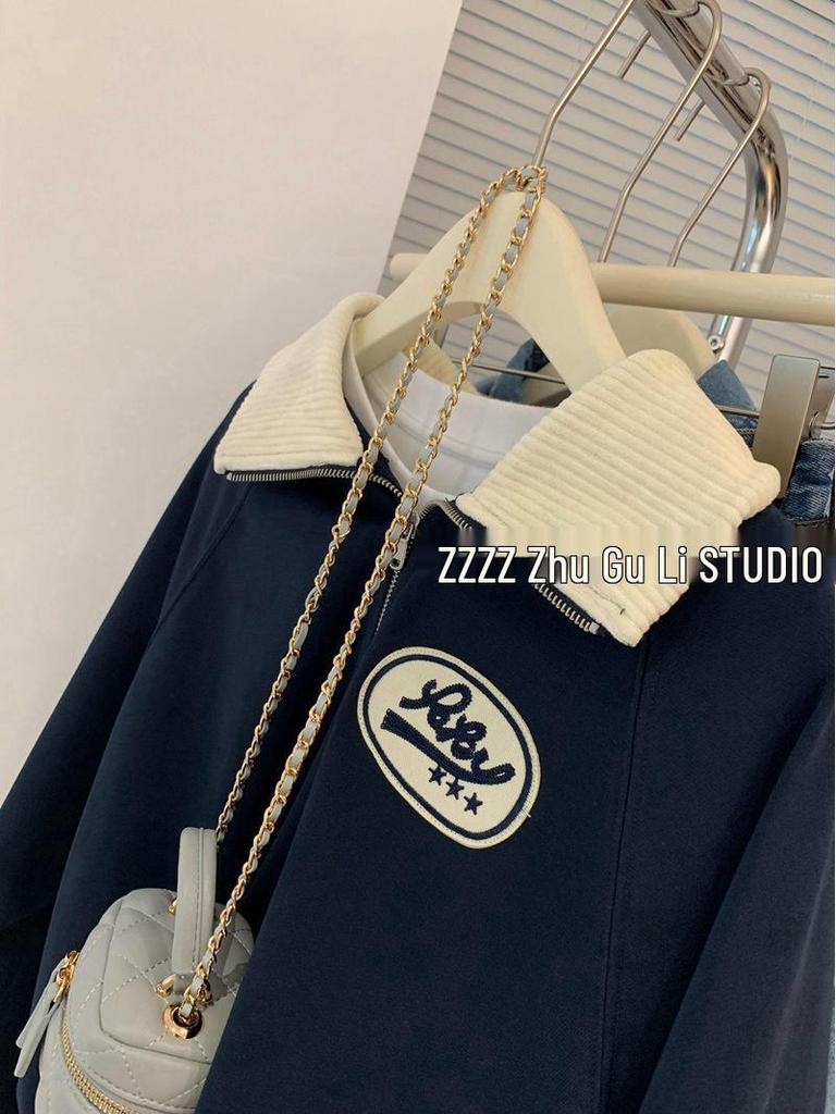 Plus Size Women's Polo Collar Sweatshirt: Loose-Fit Half-Zip Turn-Down Collar Top for a Stylish, Flattering Look.