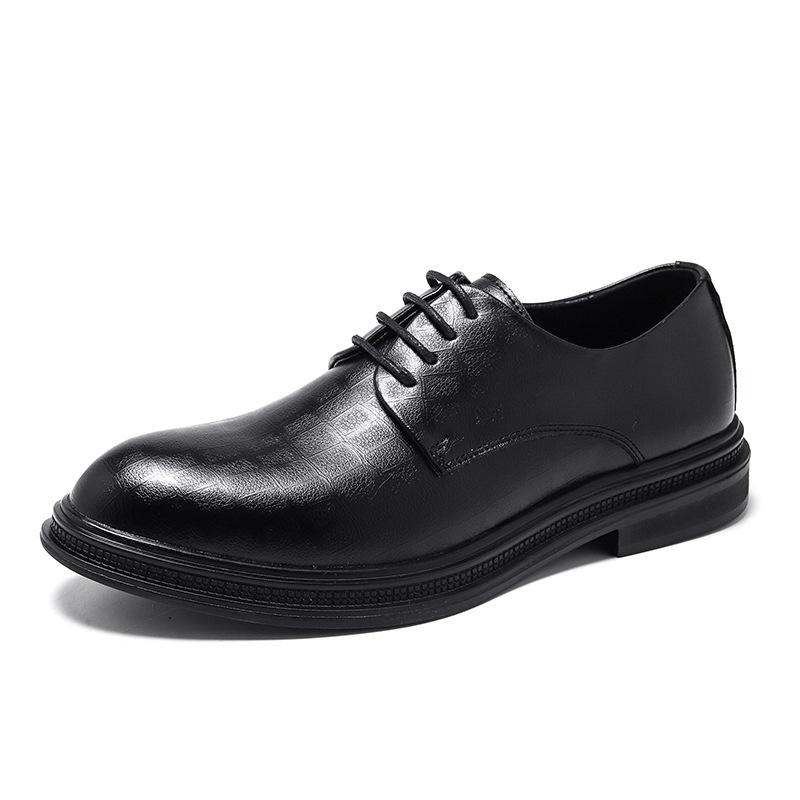 Four Seasons Leather Shoes Single Shoes Business Dress British Style Low Top Commuter Groom Wedding Shoes