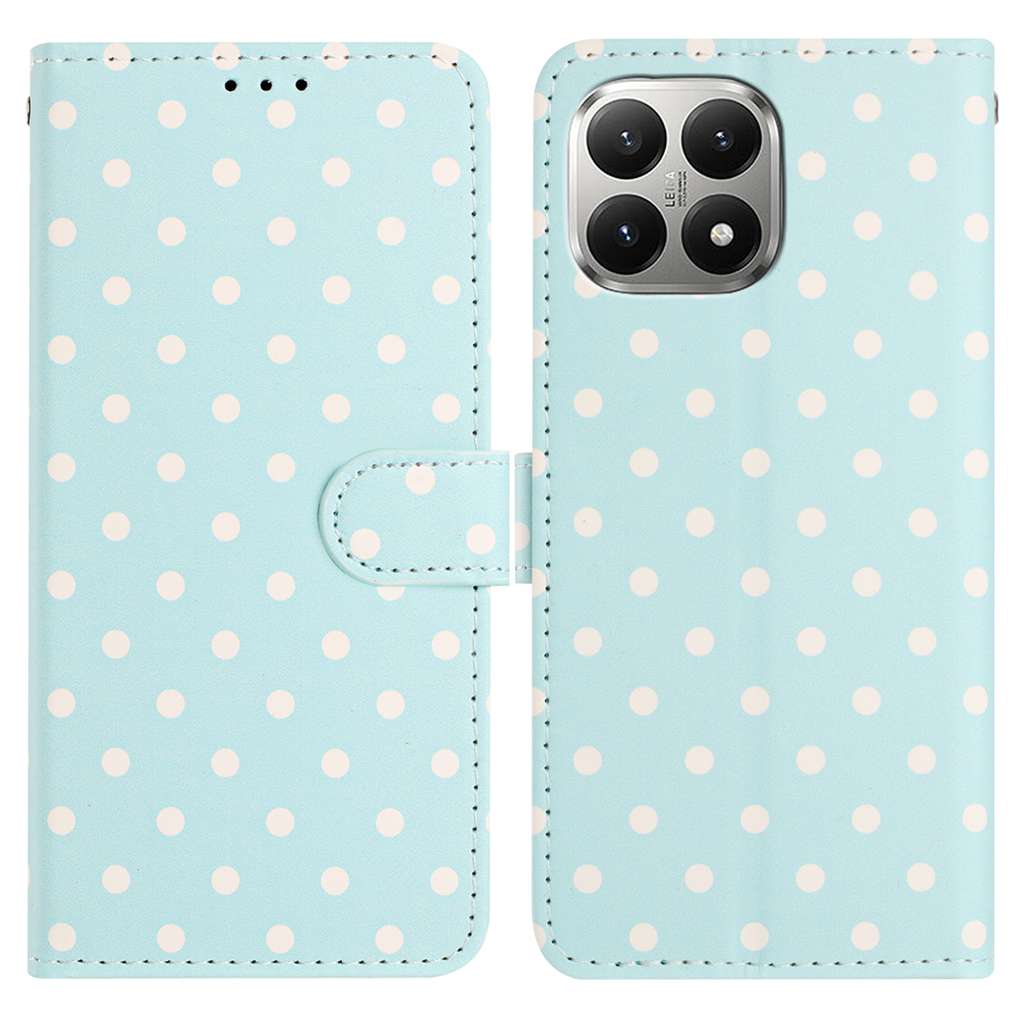 

For Xiaomi 15T Leather Case Polka Dot Pattern Wallet Stand Folio Phone Cover