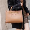 Top Layer Cowhide Simple Versatile Design Tote Bag Large Capacity Carrying Crossbody Women's