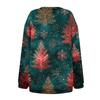 Women's Fashion Casual Long Sleeve Christmas Printed Round Neck Plus Velvet Thickened Sweatshirt