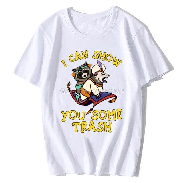 Ich kann dir etwas Müll zeigen, T-Shirt, lustiges Waschbär-Opossum-Liebhaber-Geschenk, Unisex-T-Shirt, Top, Hipster, cooles T-Shirt, Hip Hop, Harajuku, Unisex-T-Shirt