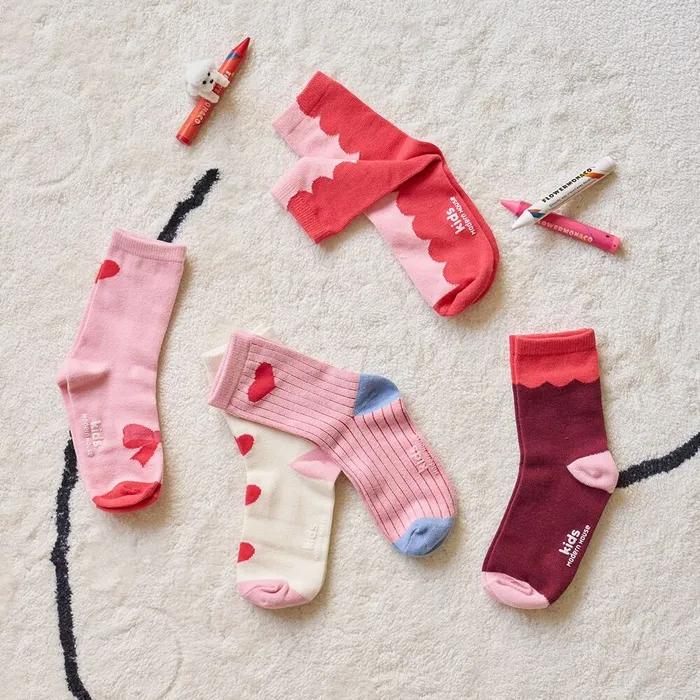 Monday To Friday Socks 5-Piece Set Heart Ribbon
