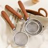 304 Stainless Steel Fine Mesh Strainer Colander Flour Sieve With Plastic Handle Soybean Milk Residue Filter Spoon Kitchen Tools