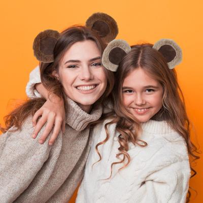 Chipmunk Ear Headband Plush Bear Ear Decor Girl Headgear Elastic Design Animal