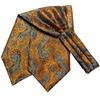 Hi-Tie Men Business Paisley Tie Silk Ascot Scarves Tie Set for Men Handkerchief Cufflinks Set