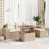 VidaXL Garden Lounge Set with Cushions 6 Pcs Beige Braided Resin 3326779