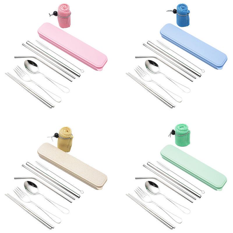 Buy Straw Cutlery Suit 304 Stainless Steel Portable Recyclable Spoon