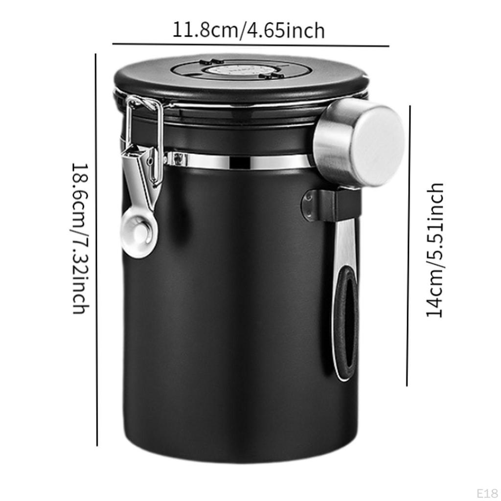 Coffee Canister Airtight Storage Container Stainless Steel Bean Jar with