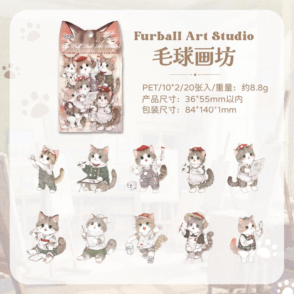 20/120pcs Cute Claw Club Series Kawaii Ins Cartoon Cat PET Stickers Creative Handbook Scrapbooking DIY Material Stickers