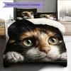 Calico Cat Pattern Bedding Home Decoration Birthday Gift (1 * duvet cover + 2 * pillowcase, without core)