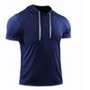 Men S Summer Casual Short Sleeve Hooded T Shirt For Fitness