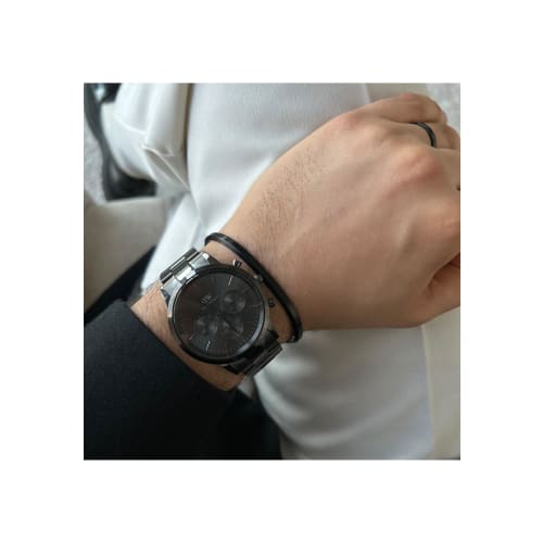 [Oficjalny Sklep/2-letnia Gwarancja/] Daniel Wellington Iconic Chronograph 42 Ogniwa Czarny Promień Słońca Zegarek Męski, Mechaniczny Automatyczny, Zegarek Luksusowy, Prezent