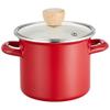 PEARL METAL Cook Pot, Enamel, Deep, 12cm, Red, Crasso, HB-5068