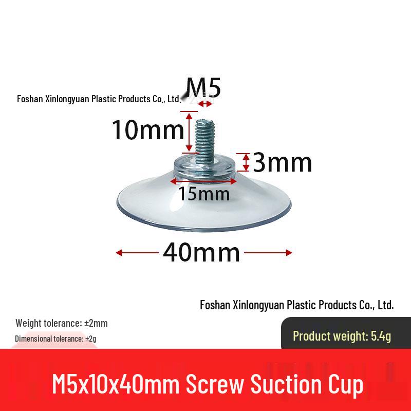 M4-M8 Transparente PVC-Saugnapf mit Gewindestange