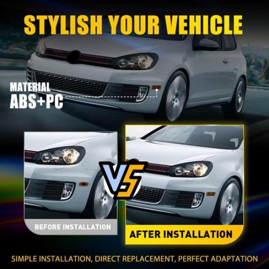 2PCS Fender Front Side Housing Light For 2010-2014 Amber Volkswagen USA MK6 GTI