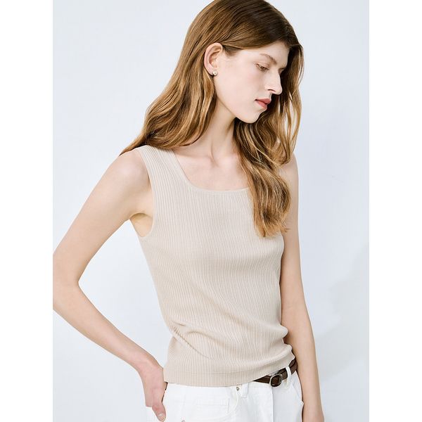  She S miSS  Rib Scoop Neck SleeveleSS Knit SSkpoo22580