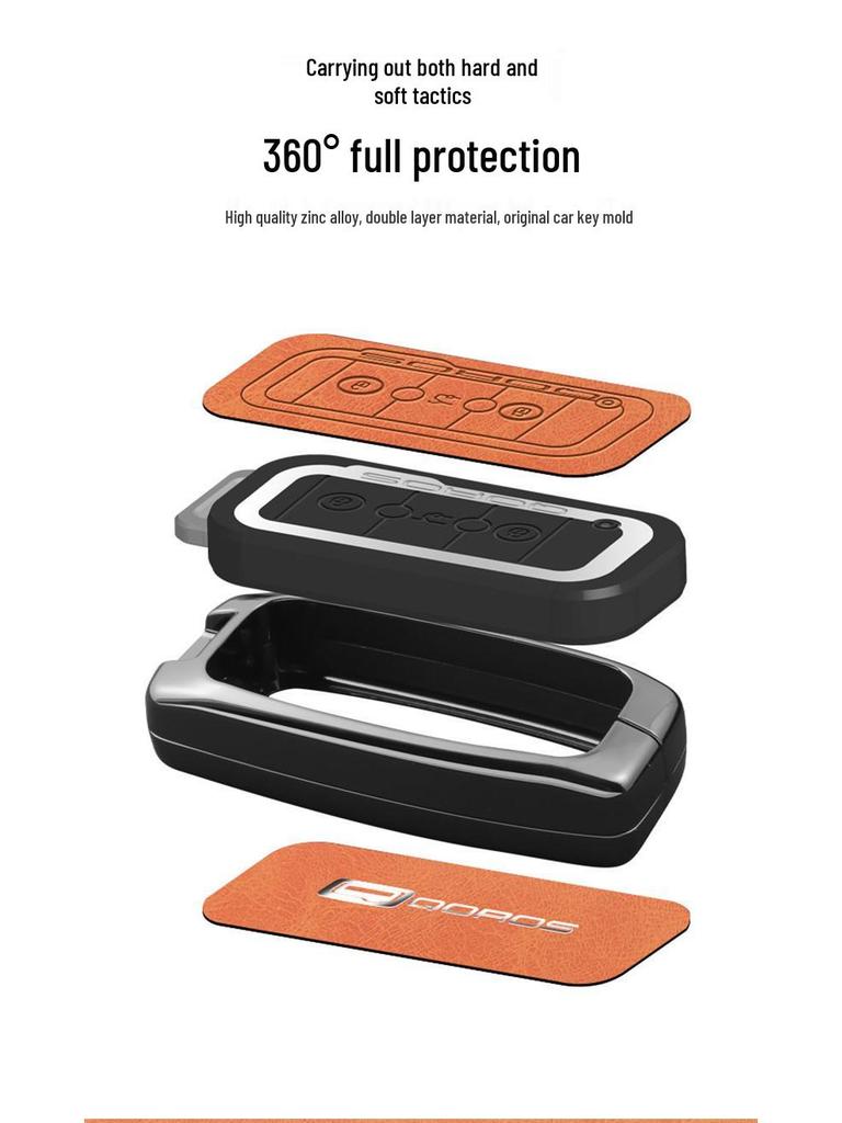 Qoros Car Key Case for Models 5/20/7 - Stylish Key Shell for Qoros Urban SUV