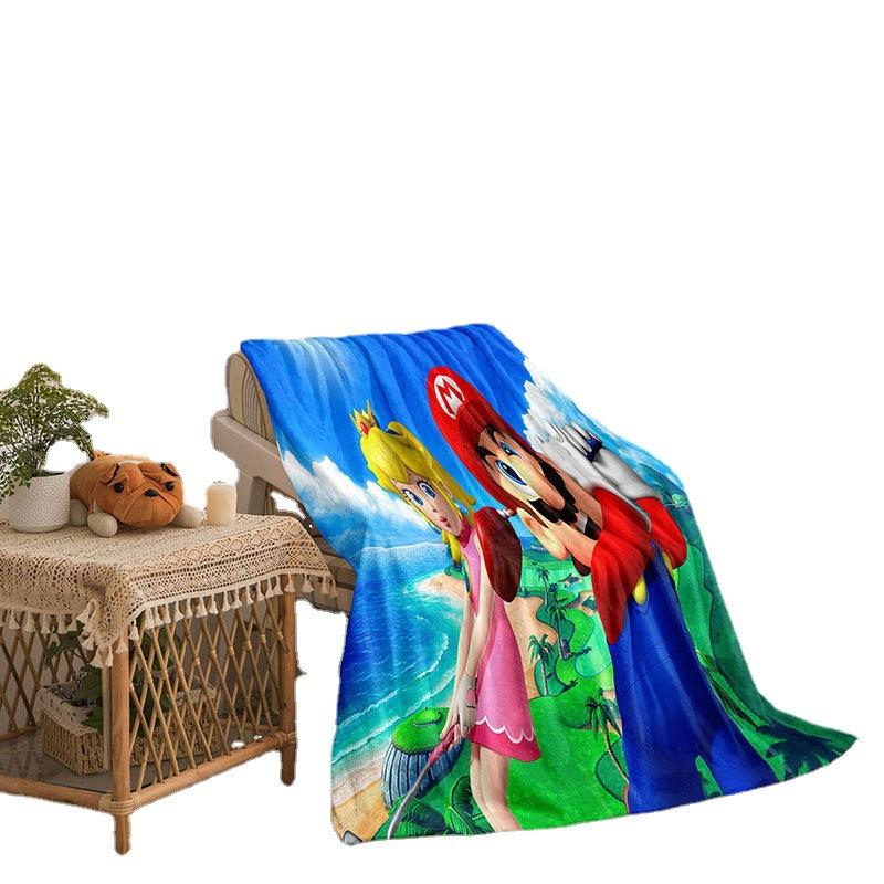 Cartoon Mario Double Sided Flannel 3D Digital Printed Blanket Blanket