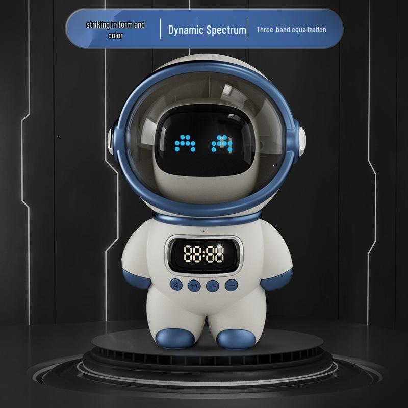 Bluetooth Interaktiver Astronauten-Lautsprecher-Uhr mit Wecker & Speicherkartensteckplatz - Kreatives Geschenk