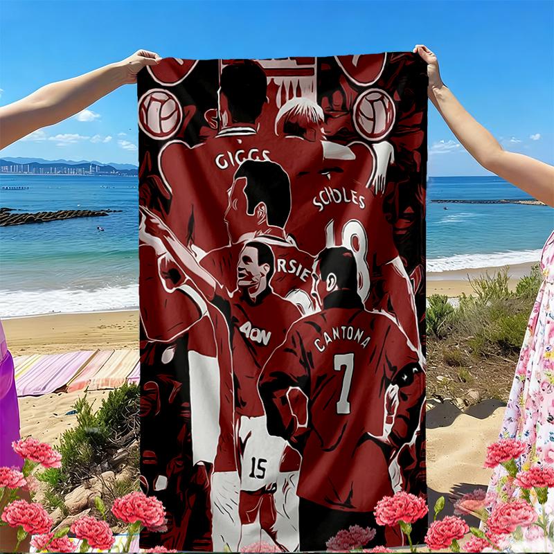 Manchester United F.C Print Beach Towel, Versatile Lightweight Absorbent Beach Towel for Pool Surf Yoga Bathroom, Perfect Birthday Holiday Gift