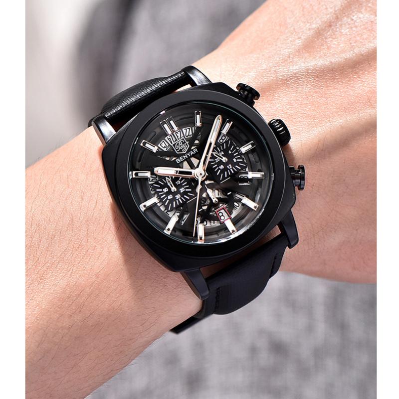 BENYAR Men's Fashion Sports Multi Functional Waterproof Calendar Business Quartz Watch