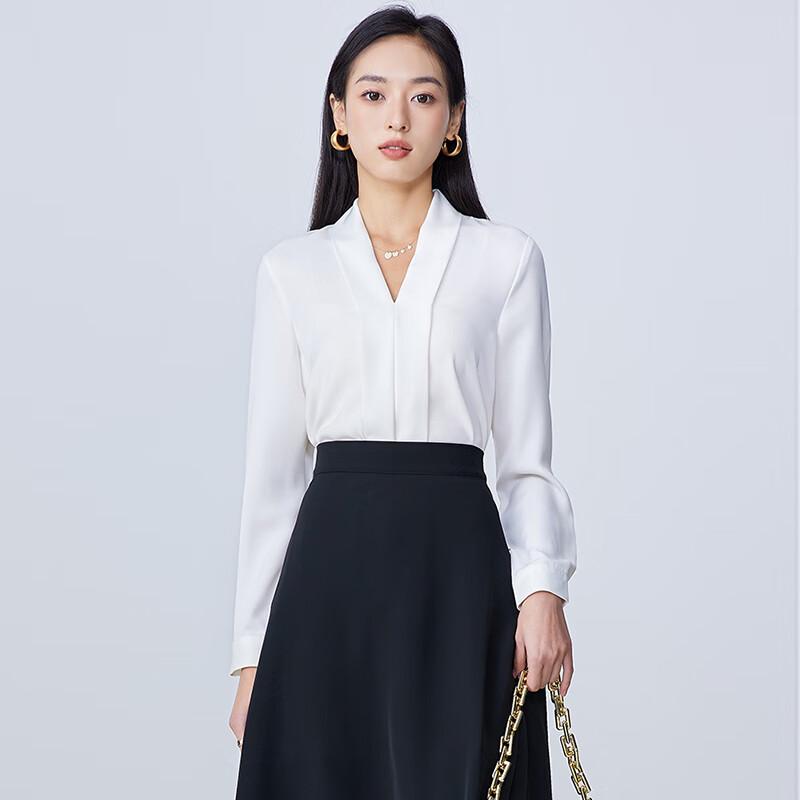 Women s Professional V-Neck Long-Sleeve Chiffon Blouse S