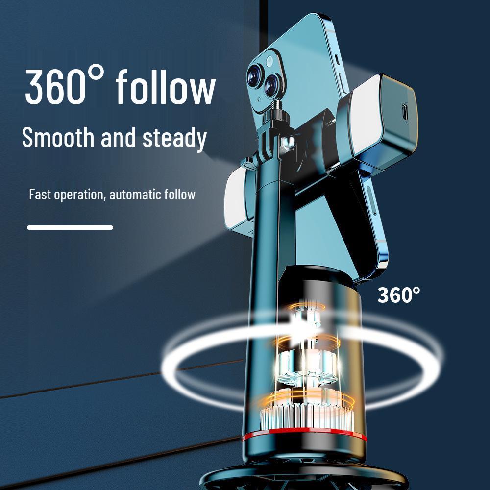 Obrotowy o 360° kijek do selfie z funkcją śledzenia twarzy AI i gimbalem Follow-Me do transmisji na żywo i krótkich filmów