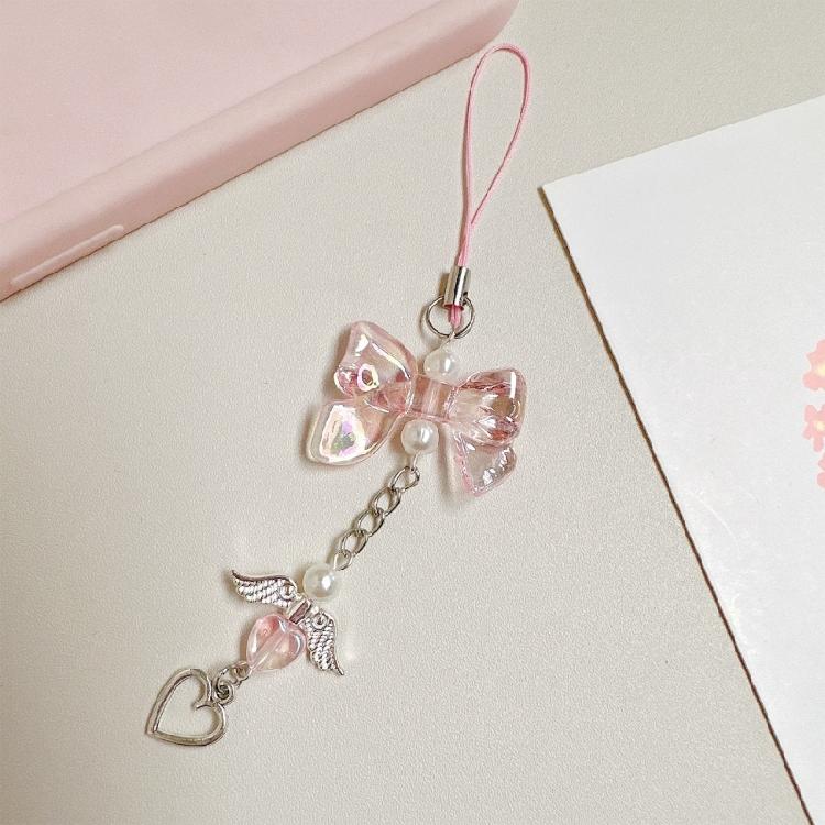 Stylish Heart Phone Charm Fashion Phone Lanyard Unique Bag Accessories Bowknot Phone Jewelry Suitable for Fashion Lover