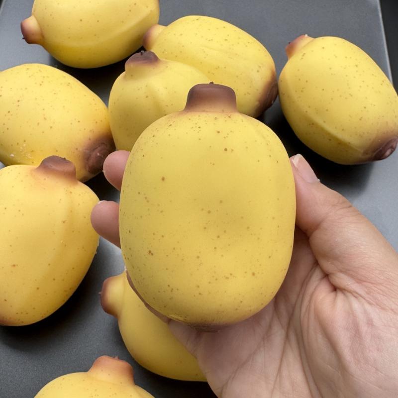 Crunchy Sesame Banana Squishy Stress Ball Fidget Toy Crispy Squishy Squeeze Ball Handmade Round Blocks Filled Asmr For Adult