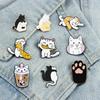 Punk Schwarze Katzen mit Messer Emaille Pins Mode Niedliche Tierbrosche Cartoon Anstecknadel Abzeichen Schmuck Geschenke für Freunde