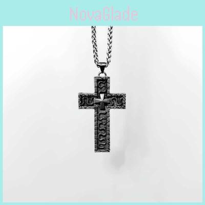 Gothic Cross Pendant Necklace With Openable Double Layer Design For Men Women Fashion Jewelry