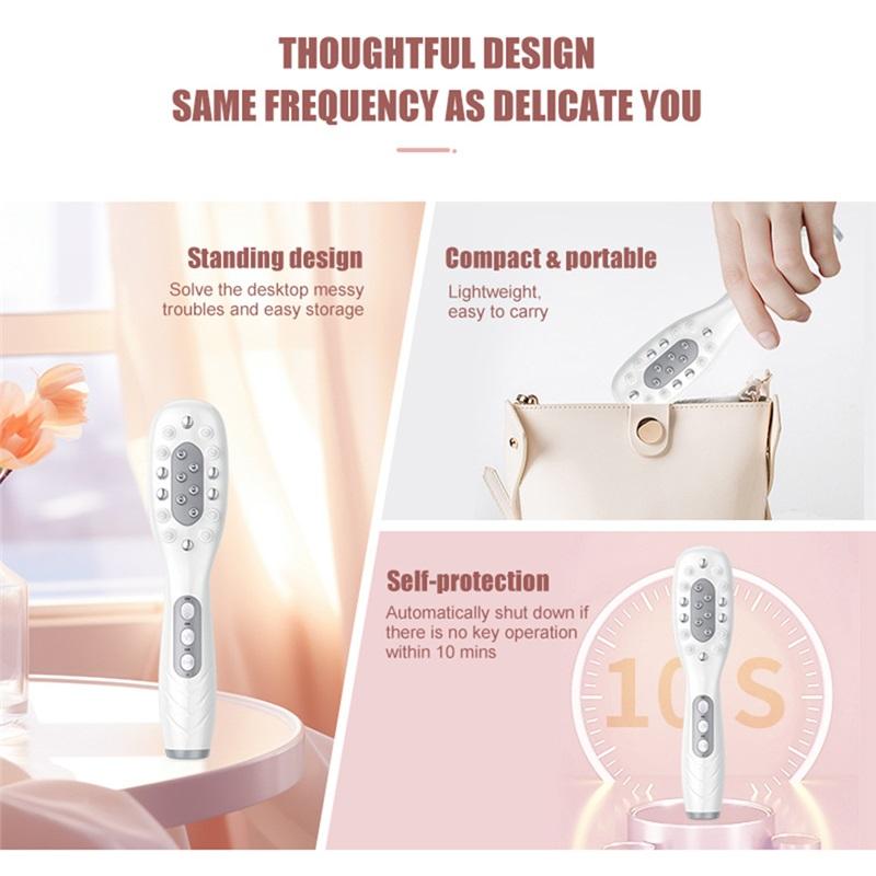 Smart Sonic High Frequency Hair Comb with Colorful Light Microcurrent Head Massager Tooth Rolling Massage Hair Care Device