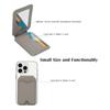 Magnetic Wallet Stand with Mirror Lightweight PU Leather Card Holder Phone Mount for Gym Sports Use